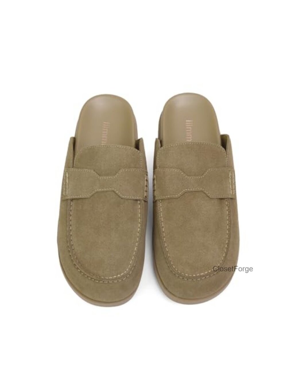 Suede Mule Loafers Backless Slip On Flats Round Toe Comfort Slides